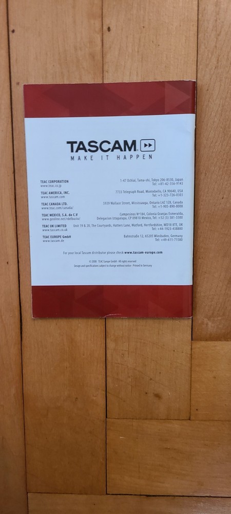 Tascam Pocket Guide Make It Happen 2008