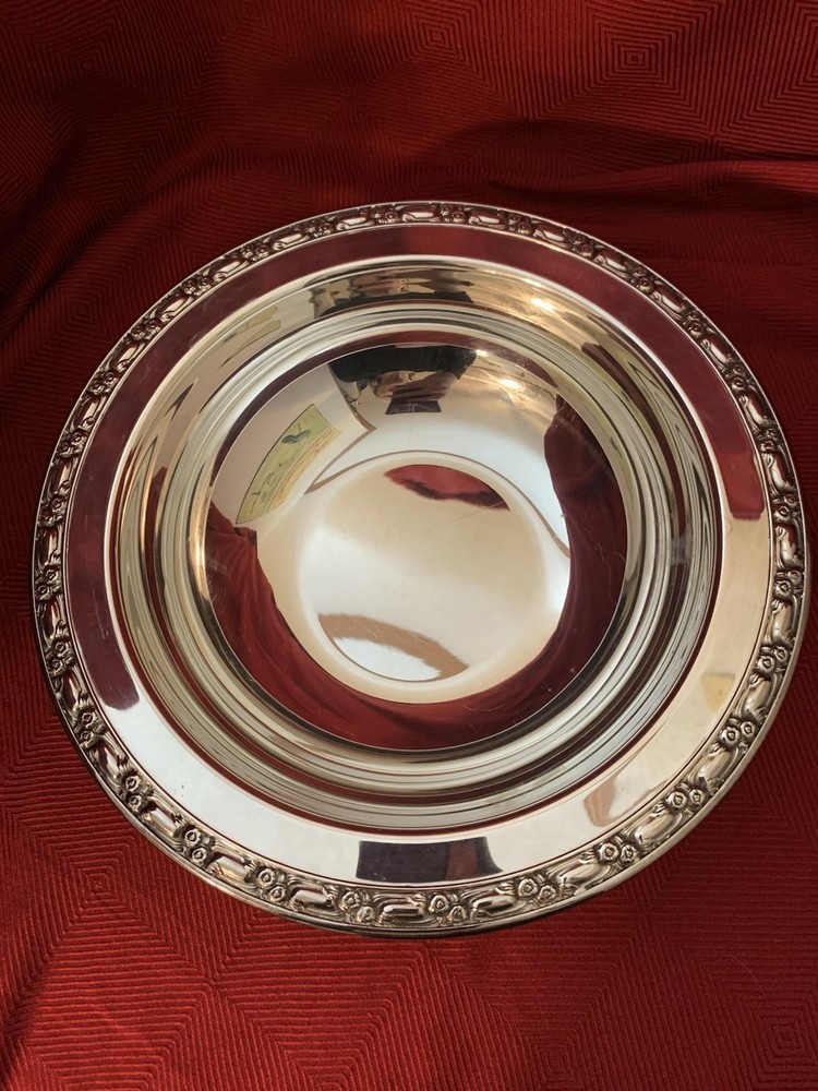 VINTAGE ONEIDA SILVERSMITH SILVER PLATED BOWL DISH FOOTED 10 1/2" IN DIAMETER