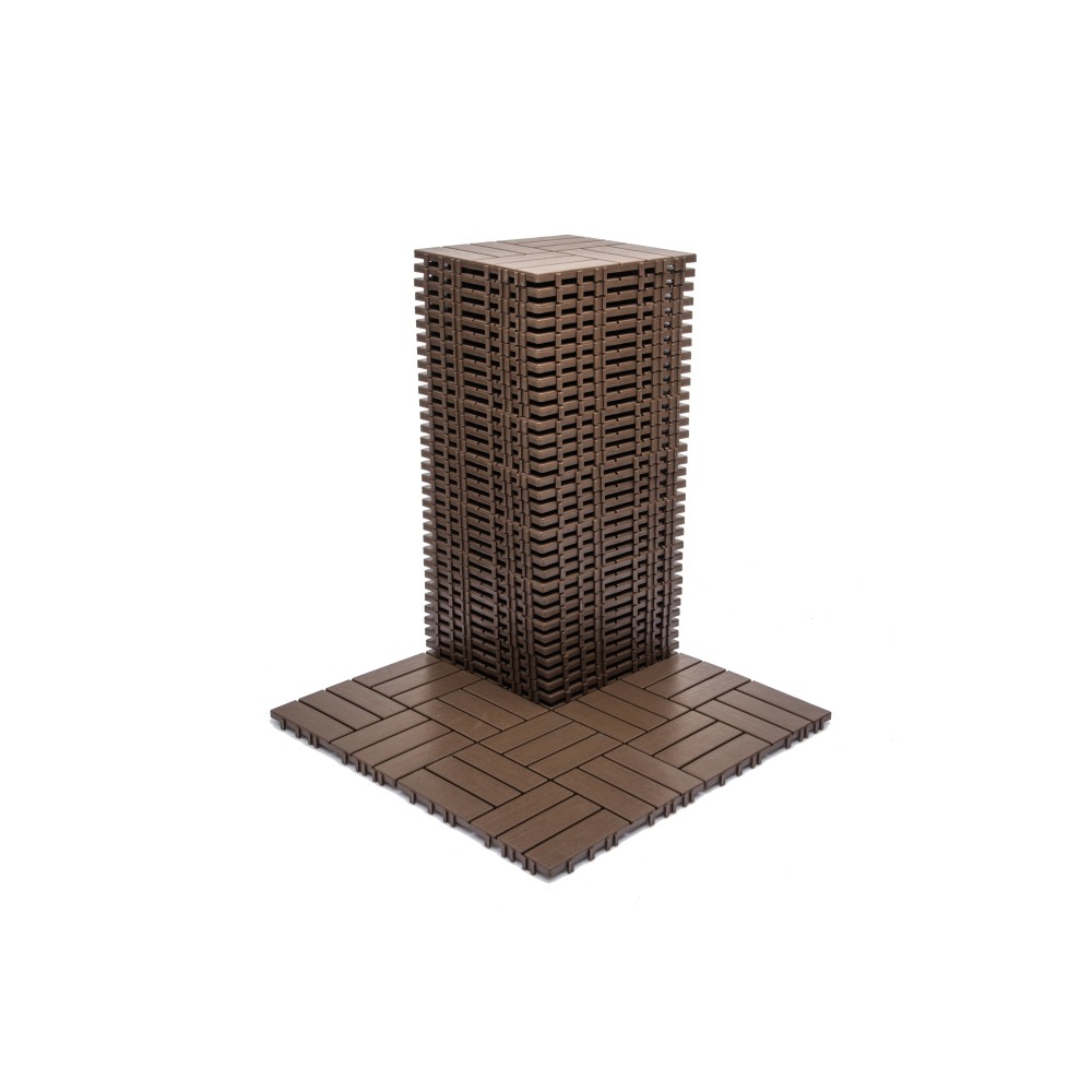 68 Pack 11.42"x11.42" Plastic Interlocking Deck Tiles Flooring Pool Poolside