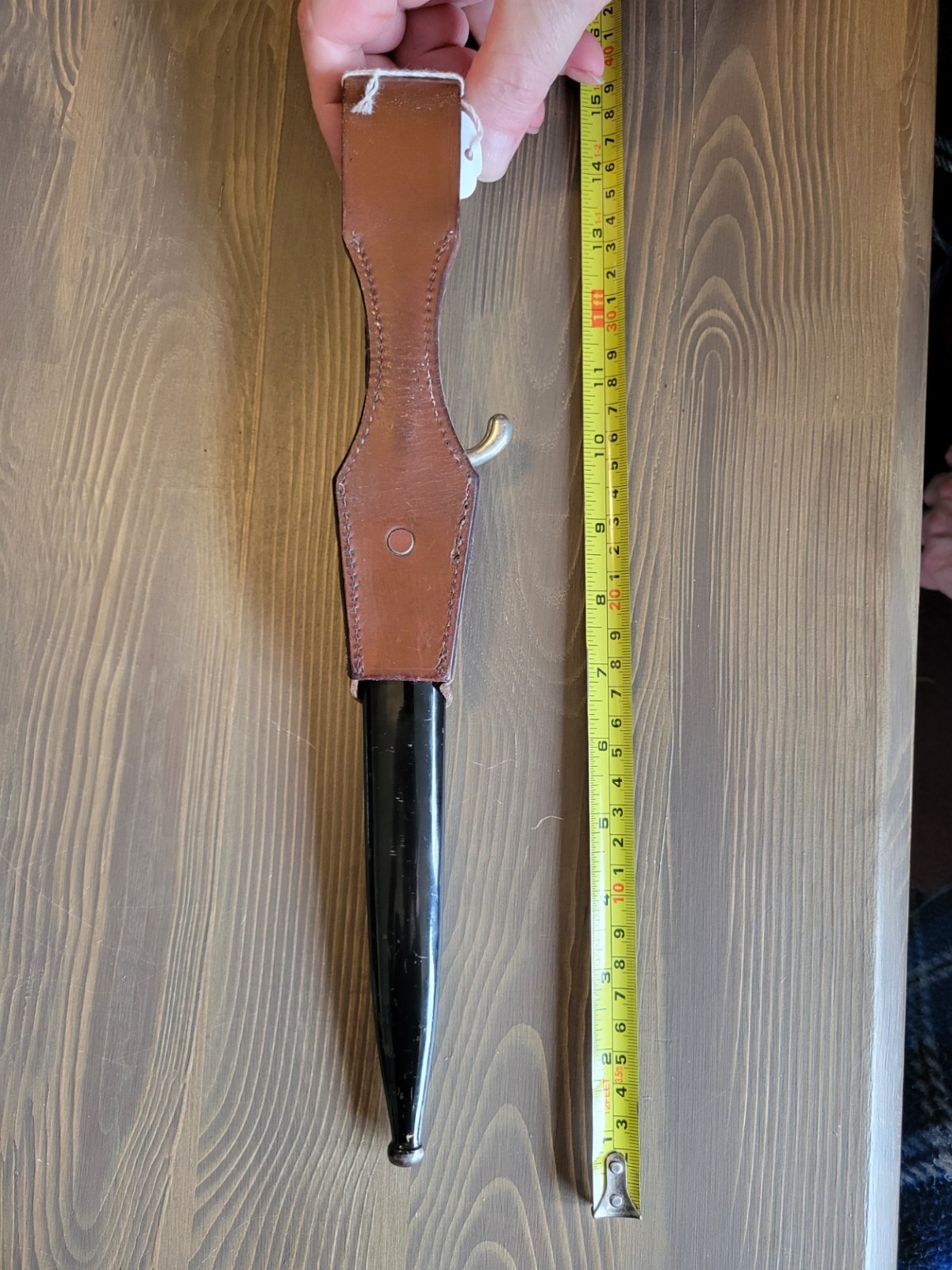 OUTSTANDING WWII German K98 Stag Handle Bayonet w/Brown Frog