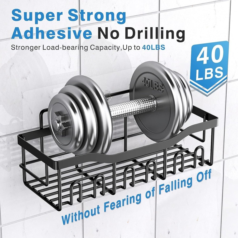 Adhesive Shower Caddy, 5 Pack Rustproof Stainless Steel Bath Organizers With ...