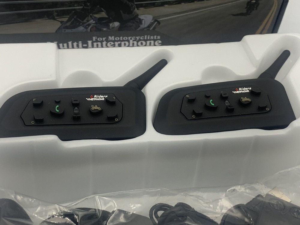 VNetphone V6c Riders Multi-interphone for Motorcyclists Bluetooth 2 Pack