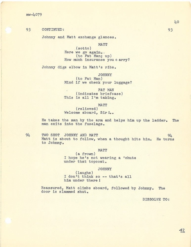 *DOUBLE INDEMNITY - DANGER IS MY BUSINESS (1957) Revised Final Draft Script