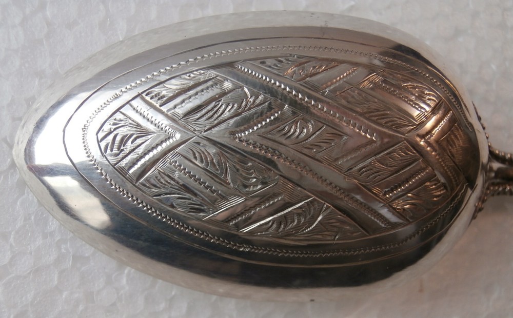 1868 Thomas Stone "Beaded / Engraved Spoon @ 5-7/8"