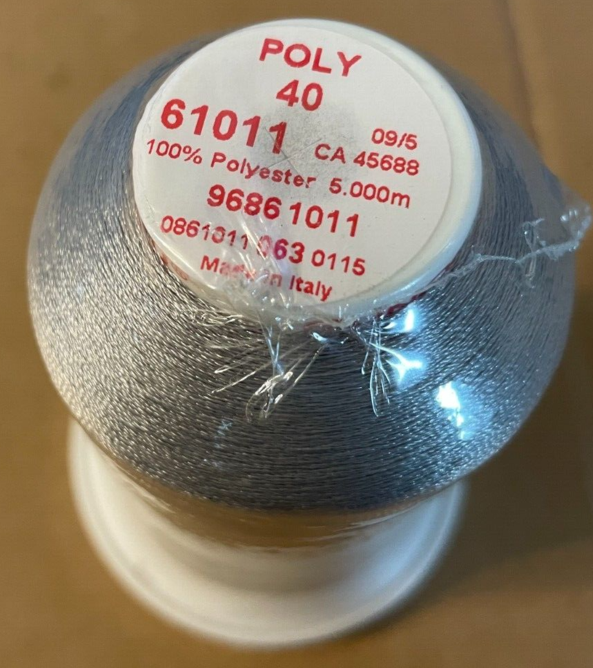 Gunold 61001 - GRAY GREY Polyester Embroidery Thread -POLY 40 Cone