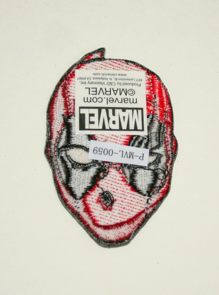 Official Marvel Comics Deadpool Mask Red Iron-On Cloth Jacket Patch New