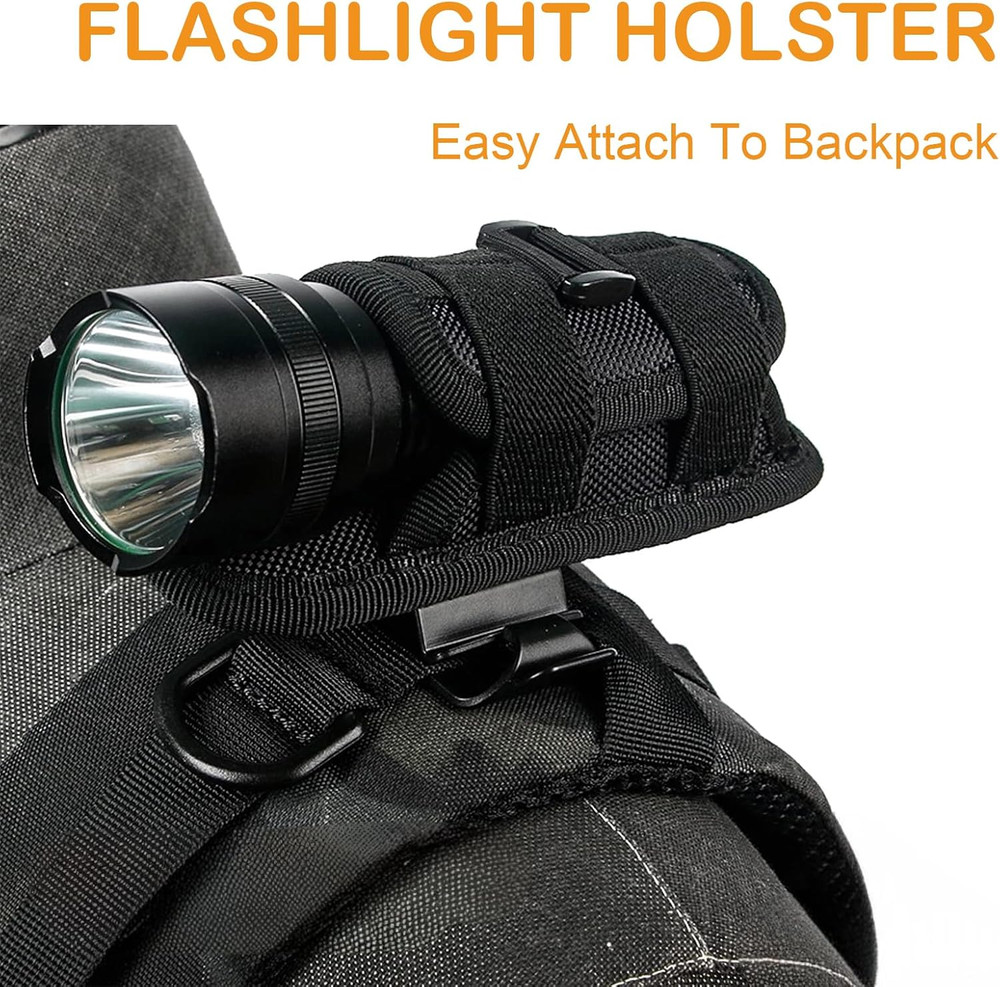 Tactical Flashlight Holster,Flashlight Pouch,Rotatable Flashlight Holder Pouch C