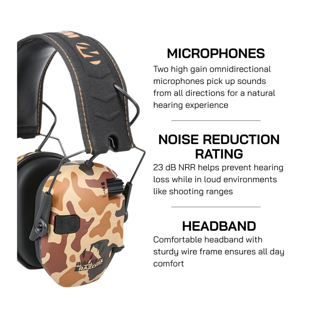 Walkers Razor Slim Electronic Duck Camo Muff Bundle Protective Case