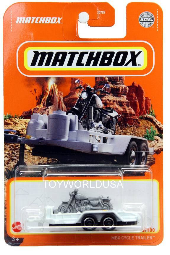 2022 Matchbox #98 MBX Cycle Trailer White