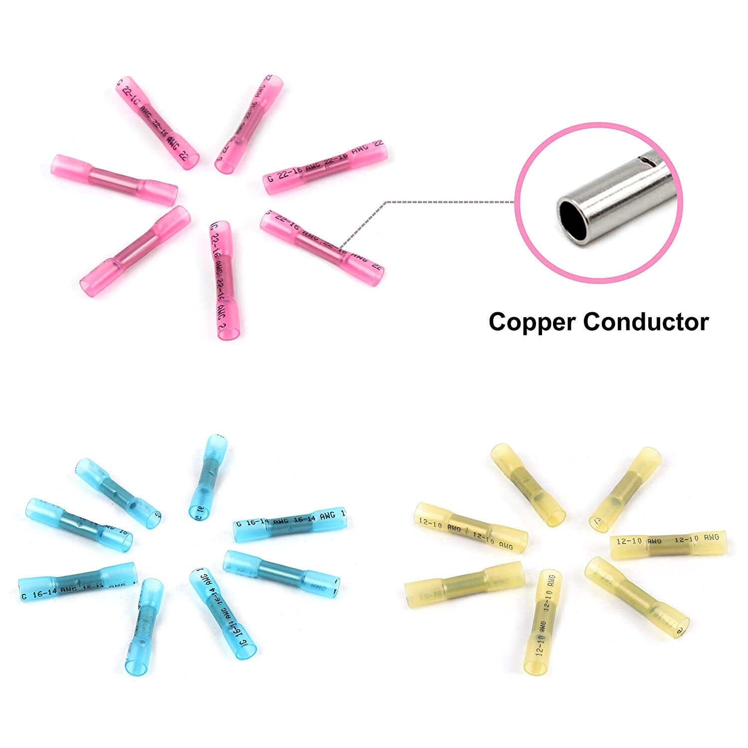 Waterproof Heat Shrink Butt Connectors Marine Crimp Wire Splice Terminals kit