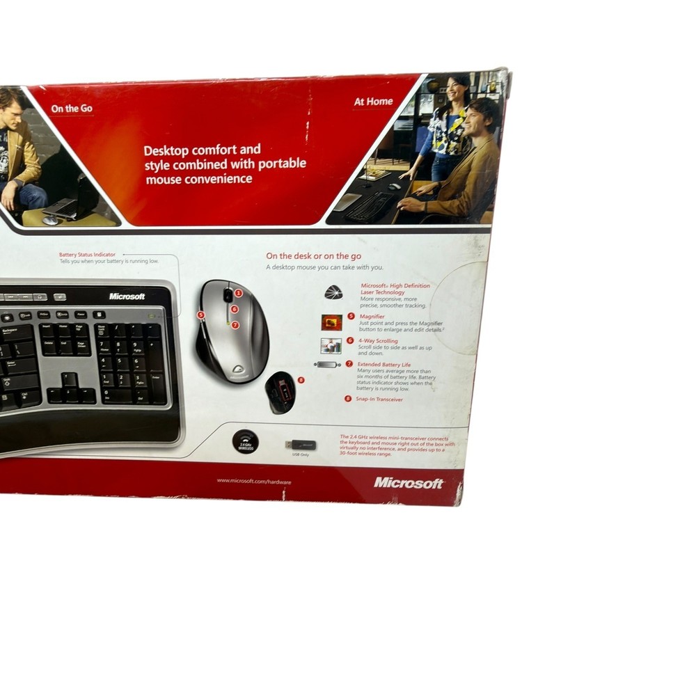 Microsoft Wireless Laser Desktop 6000 Aero Edition Keyboard & Mobile Laser Mouse