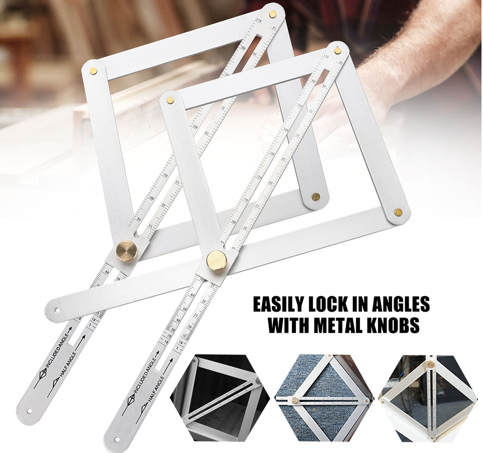 Protractor Square Corner Angle Finder Ceiling Artifact Tool Aluminum Alloy Ruler
