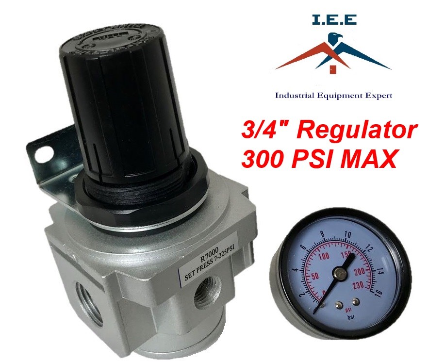 3/4" Air Compressor Regulator with Pressure Gauge