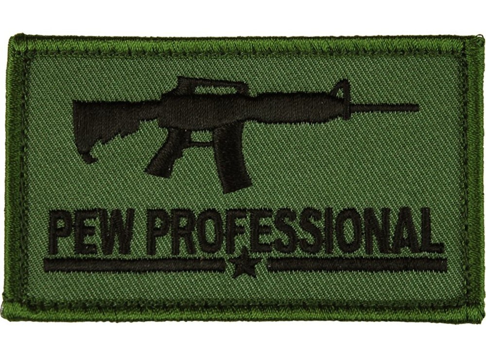 Pew Professional 2" x 3.5" Hook & Loop 2 Piece OD Green Patch