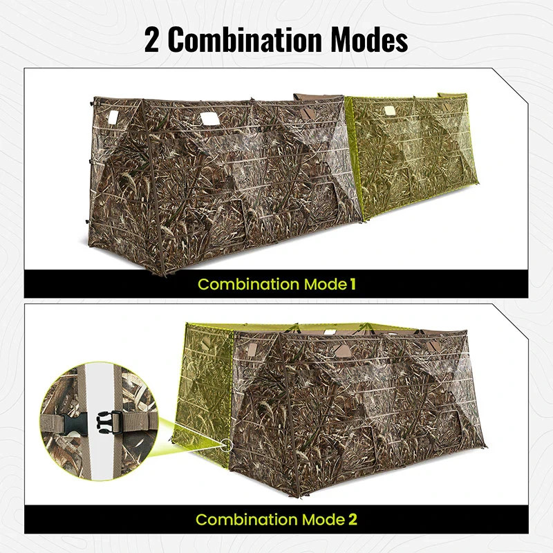Modular Panel Hunting Blind | A-Frame Pop Up Duck & Goose Blinds | Portable 3-4