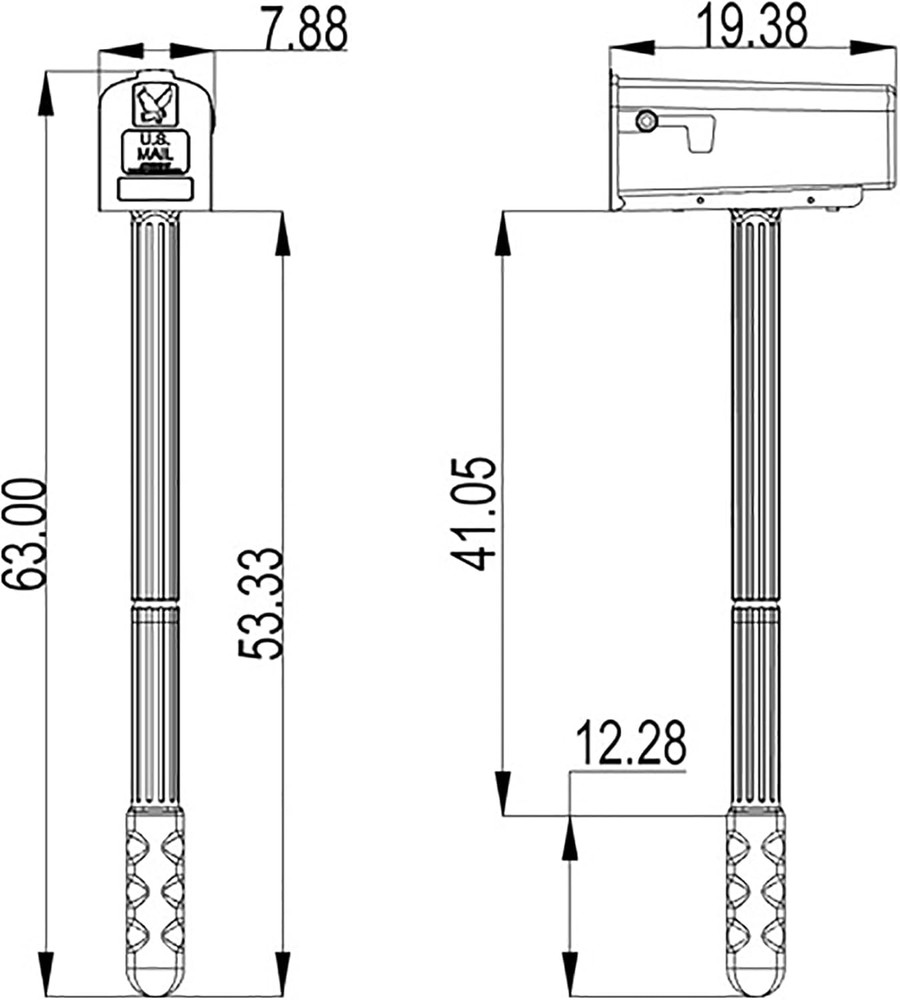 Newbury™ Rust-Proof Plastic Post Mounted Mail Box for outside with Post, Mocha,