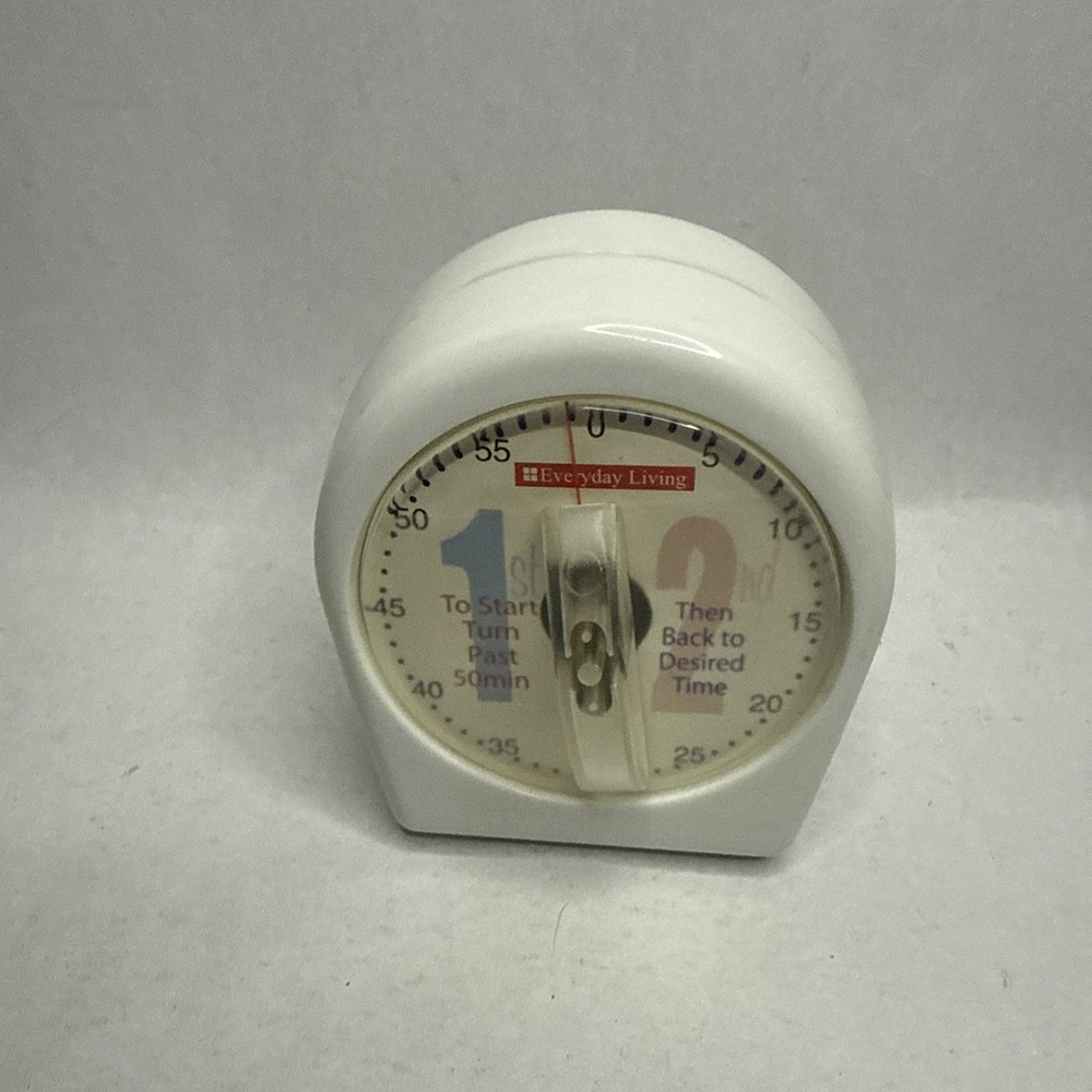 Everyday Living White Long Ring 60 Min Kitchen Timer