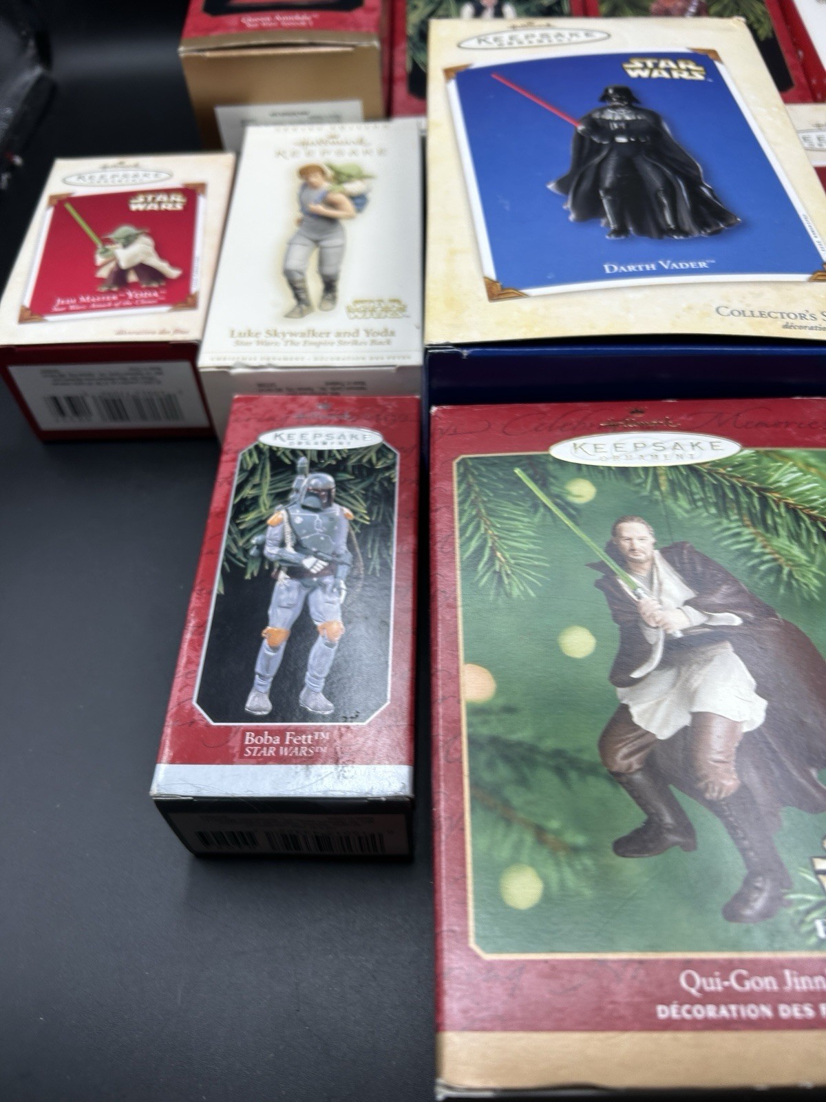 Hallmark Keepsake Star Wars Ornament Lot Boxed Darth Vader Han Solo Boba Fett