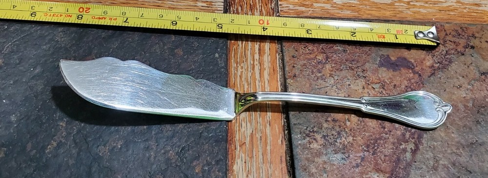 😜 RARE ANTIQUE c1874! GOTHIC PATTERN SILVERPLATED MASTER BUTTER 🧈 KNIVE 🔎👀