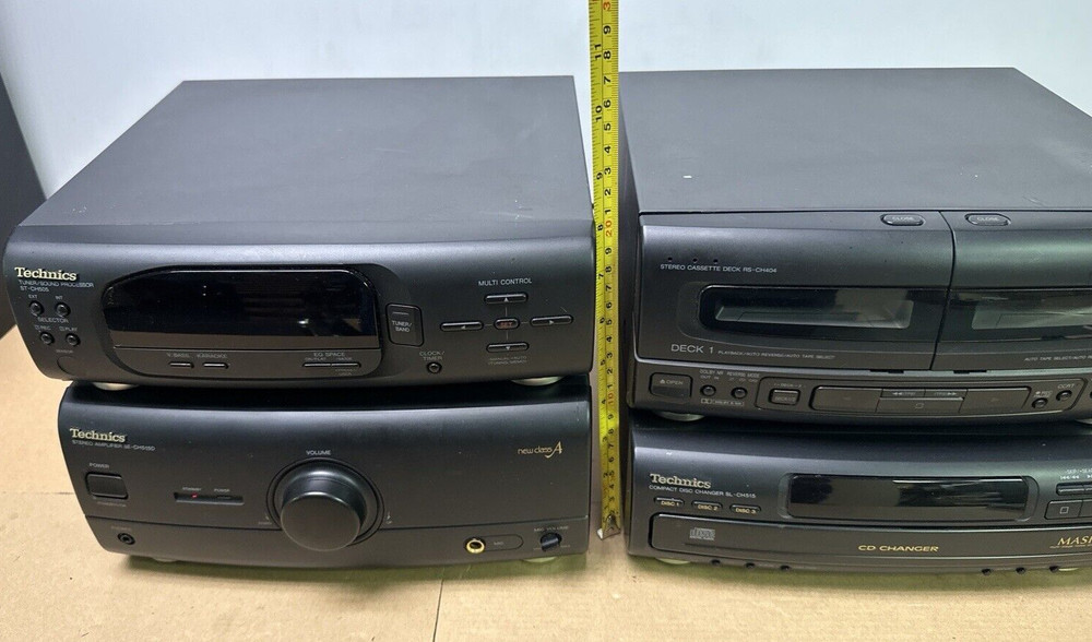 Technics SE-CH505 Component System Tuner Amp CD Changer Works with issues READ