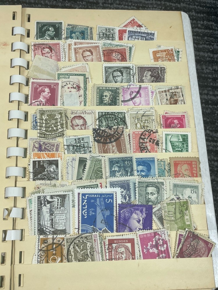 🔥 Vintage • Paragon Stamp Stock Book Lot USA All World Collection 8 Pages