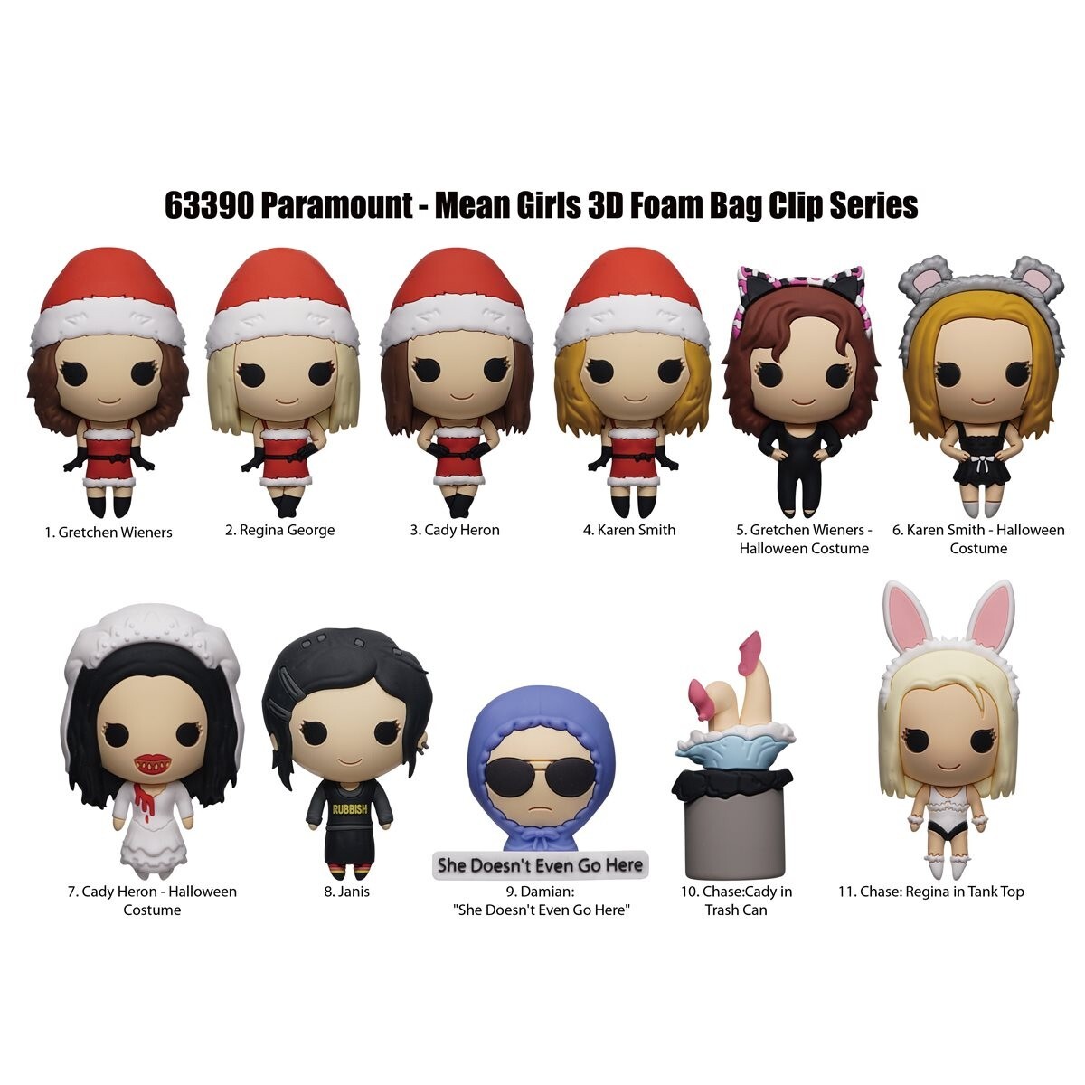 Mean Girls NEW * Karen Halloween Costume Clip * Blind Bag Movie Key Monogram
