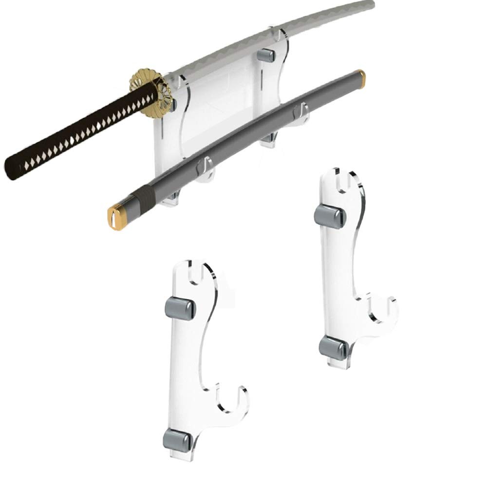 Sword Stand Sword Hook wo-Layer Wall-Mounted Samurai Sword Stand Display Stan...