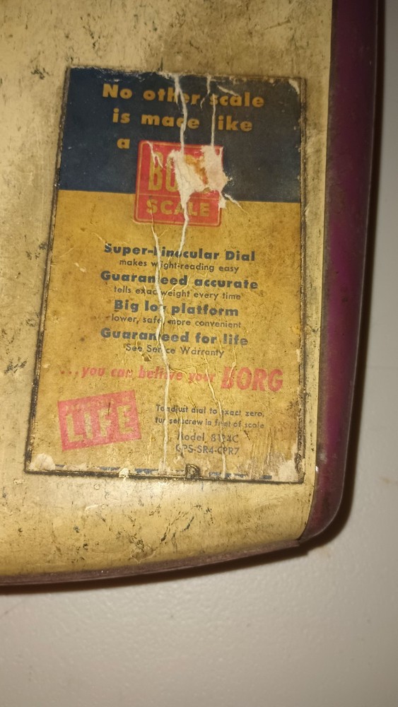 Vintage 1950's Borg Bathroom Scale