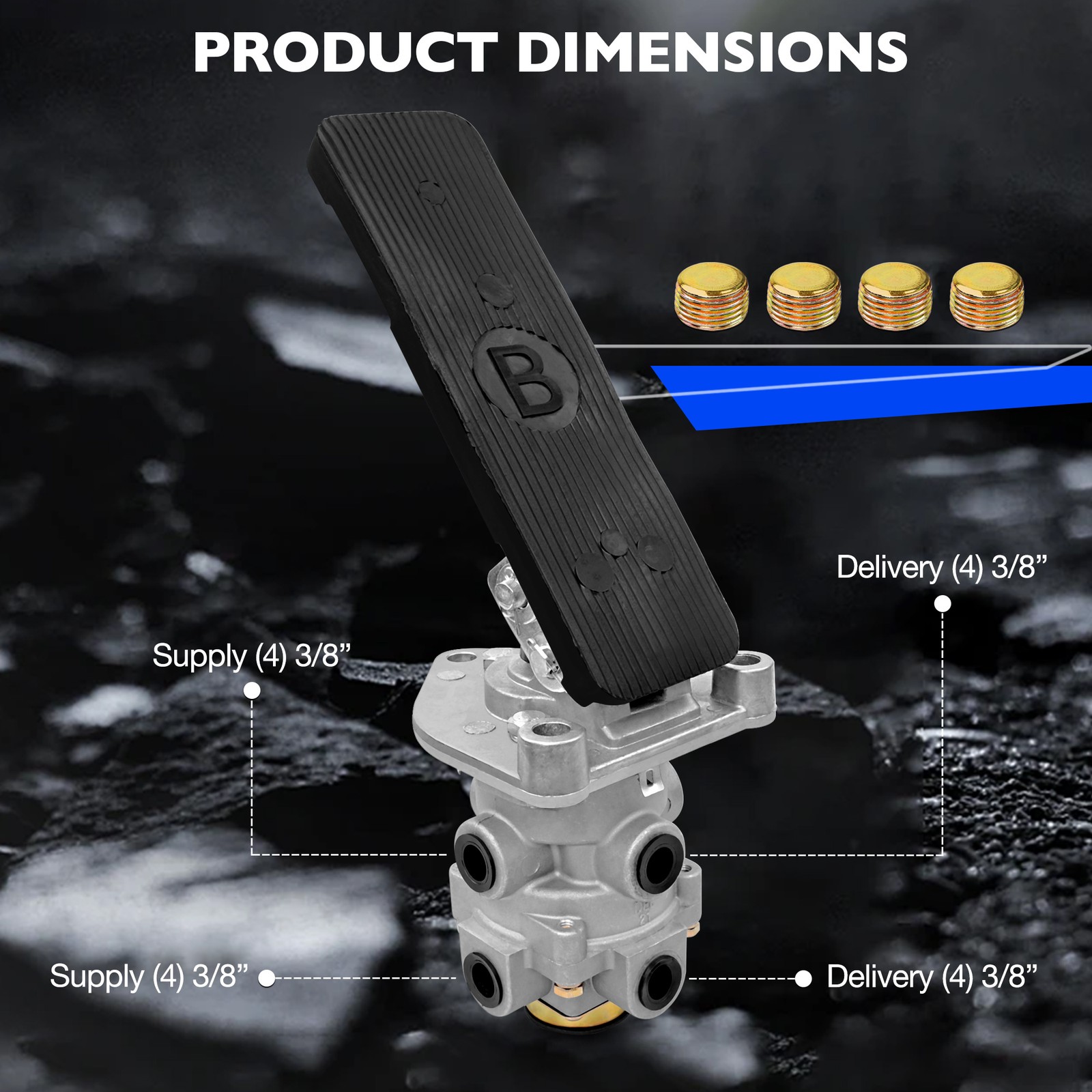 Trailer E6 Foot Parking Brake Valve Fit Bendix 286171 KN22140 Dual Circuit Valve