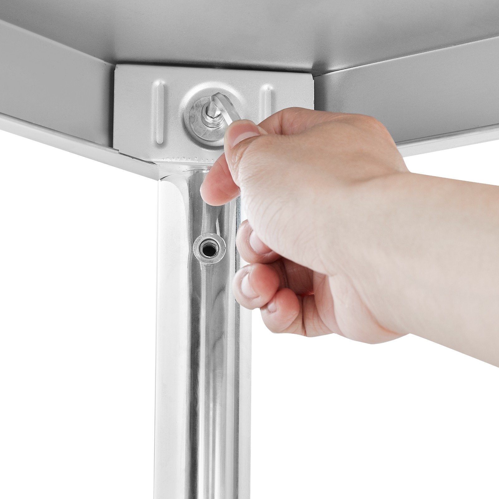 VEVOR Stainless Steel Work Table Commercial Prep Table 36x30 Inch With 4 Casters