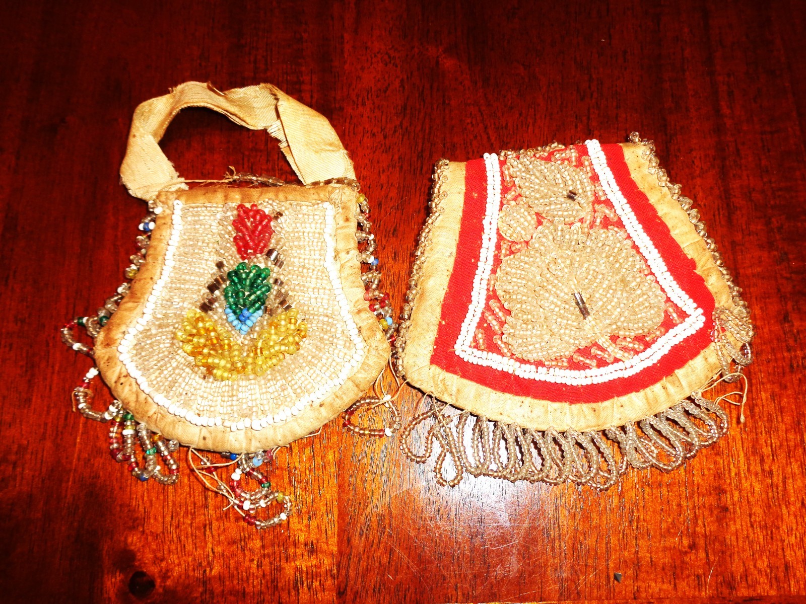 2 Iroquois Antique Beaded whimsey Bag