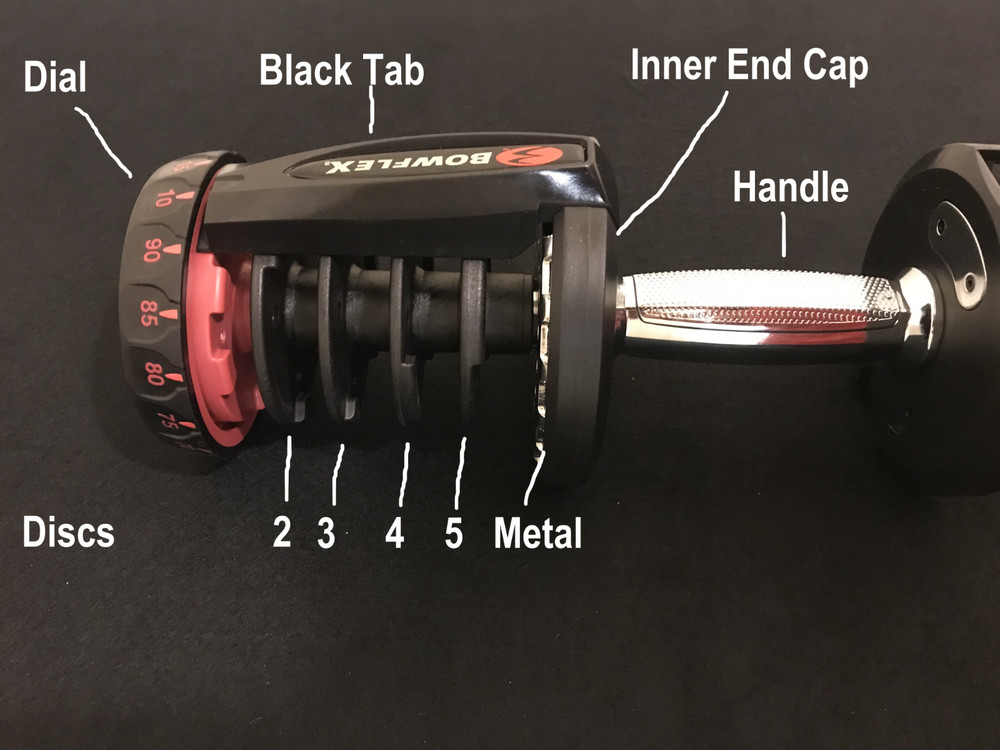 Bowflex 1090 Only Replacement Disc Set (2, 3,4) Dumbbell SelectTech Handle Part