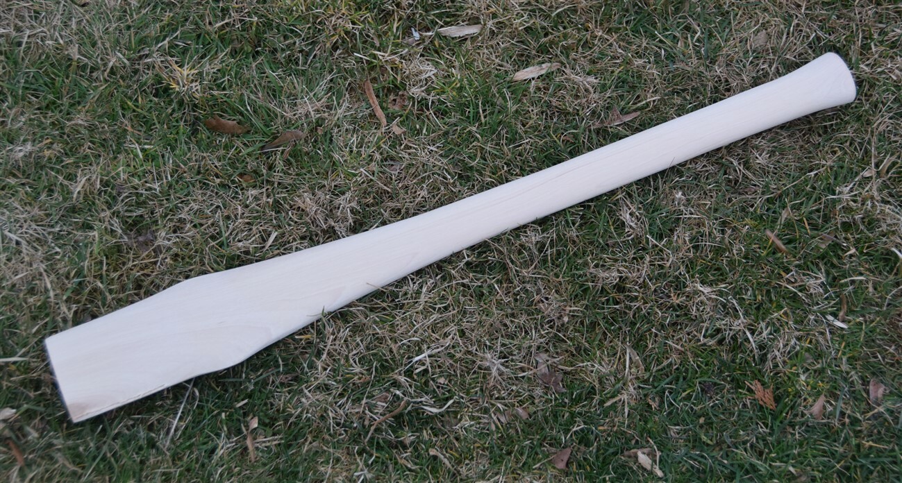 HICKORY 24" OFFSET BROAD AXE HANDLE ~ Unfinished ~ Right or Left ~ Amish Made