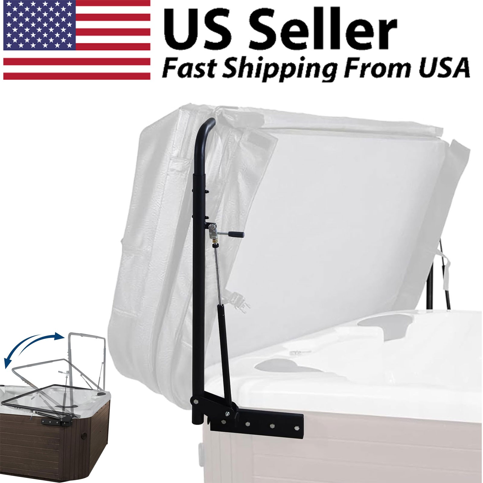 Adjustable Height Hydraulic Hot Tub Cover Lifter, Spa Cover Lift System