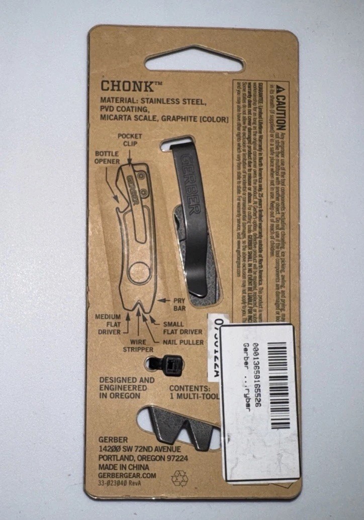 Gerber Chonk Multitool Pry Bar Stainless Steel, Green Micarta