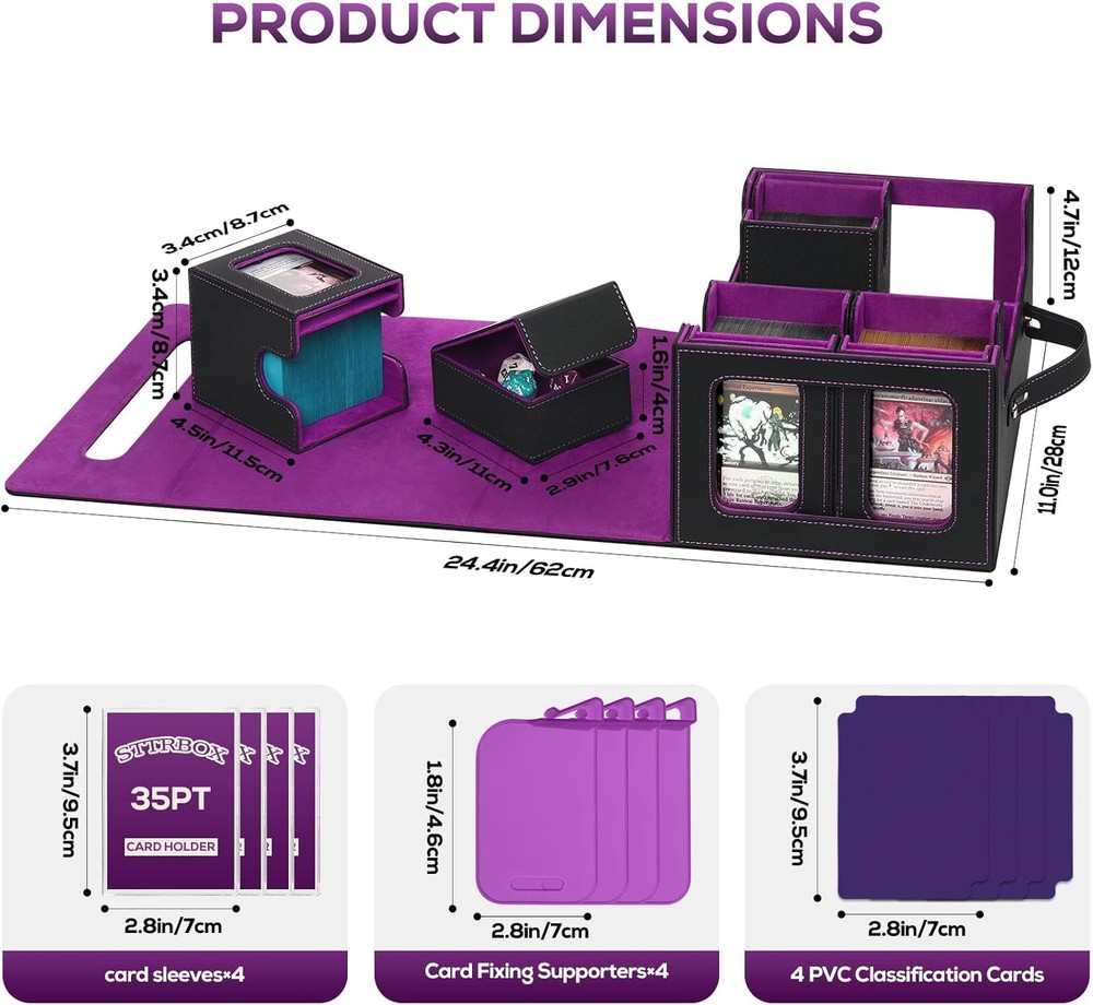 Trading Card Storage Box for MTG, MTG Commander Deck Box，Multi-Purpose Deck Case