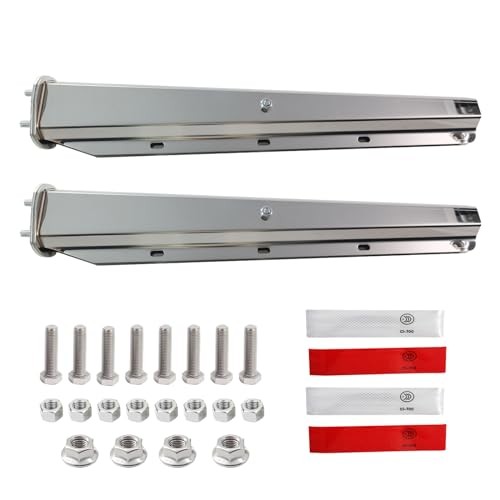 Straight Spring Loaded Mud Flap Hanger Bracket Set Spacing 2-1/2" Bolt Chrome