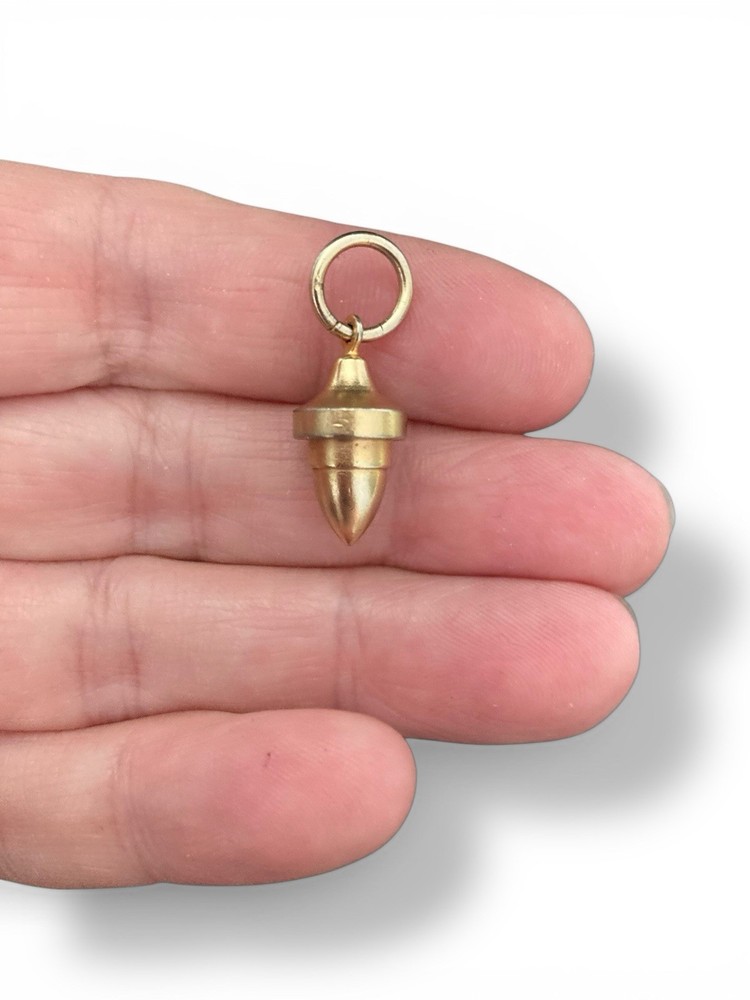 Dowsing Pendulum Solid Brass Acorn Shaped Charm Plumb Bob Mini Vintage