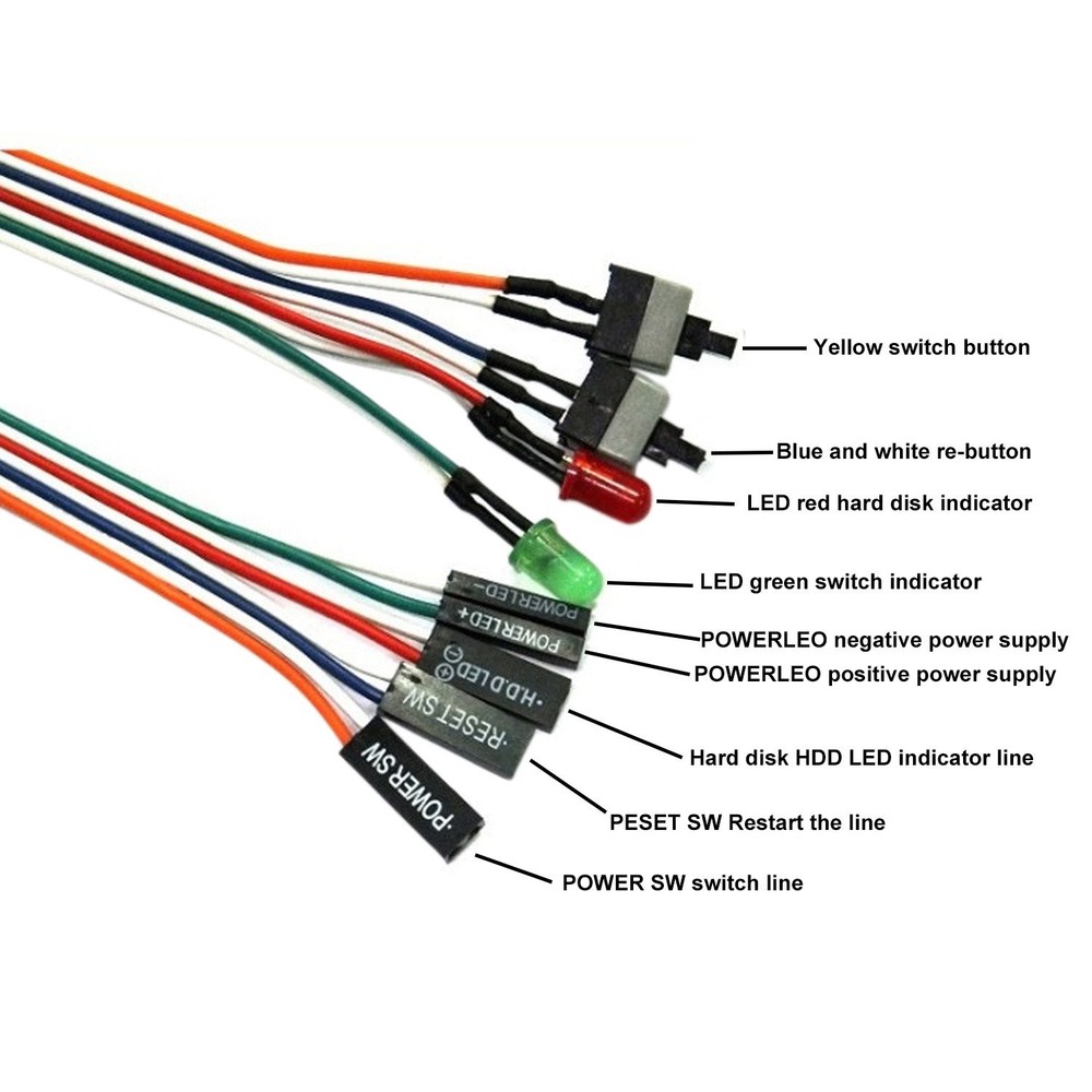 ThtRht 3 Pack Desktop Computer PC Case Power Supply On Off Reset Push Red