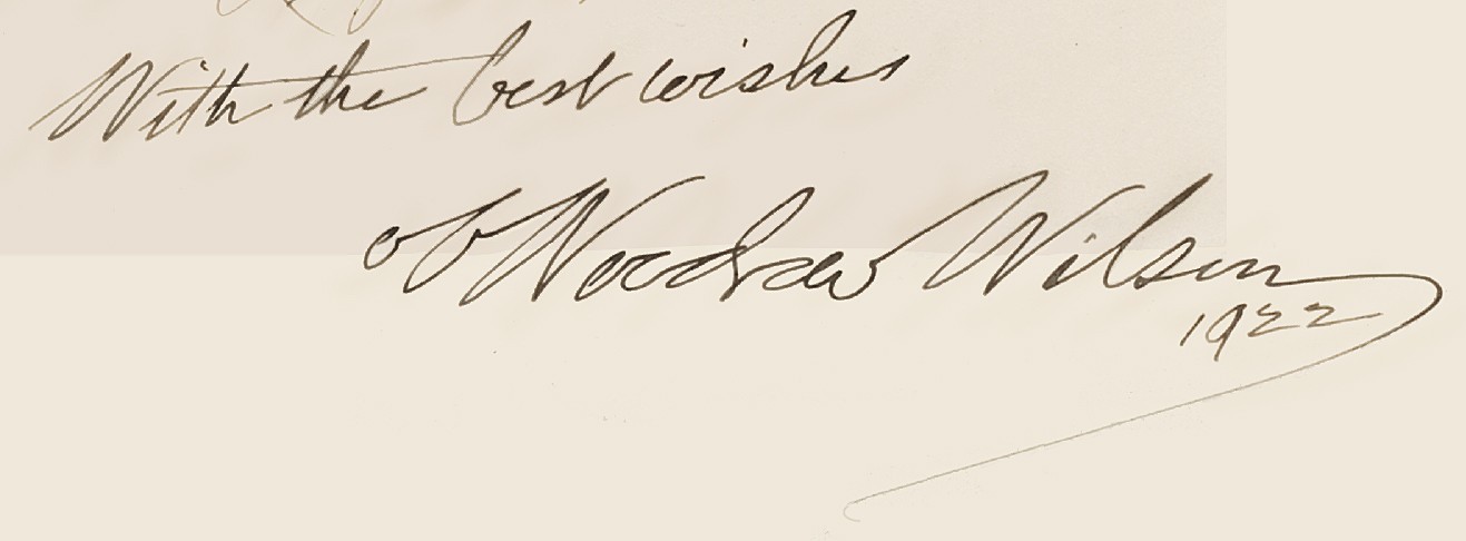 **1922 President Woodrow Wilson Signed 9x13 Studio Portrait Photo PSA/DNA**