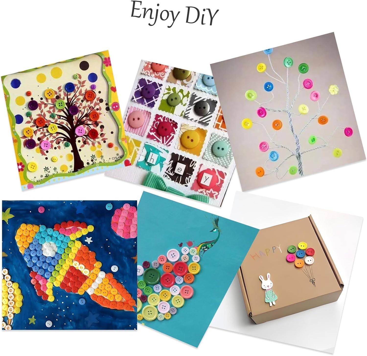 1000 Pcs Resin Buttons, Assorted Sizes Round Craft Buttons for Sewing DIY Crafts