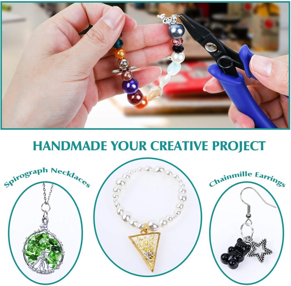 Complete Jewelry Making Essentials: 700pc Split Ring Kit & Pliers for Creators