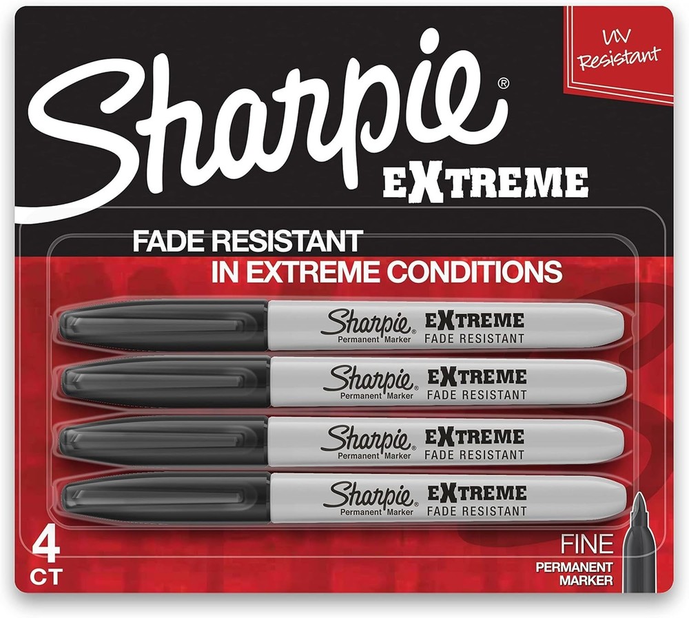 Sharpie Extreme Permanent Markers, Black, 4-Count