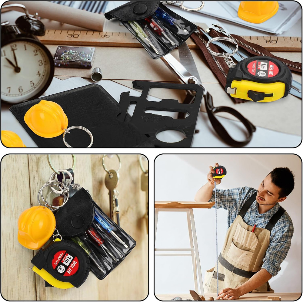 108 Pcs Mini Multitool Set - Tape Measure, Screwdriver, Keychains & More