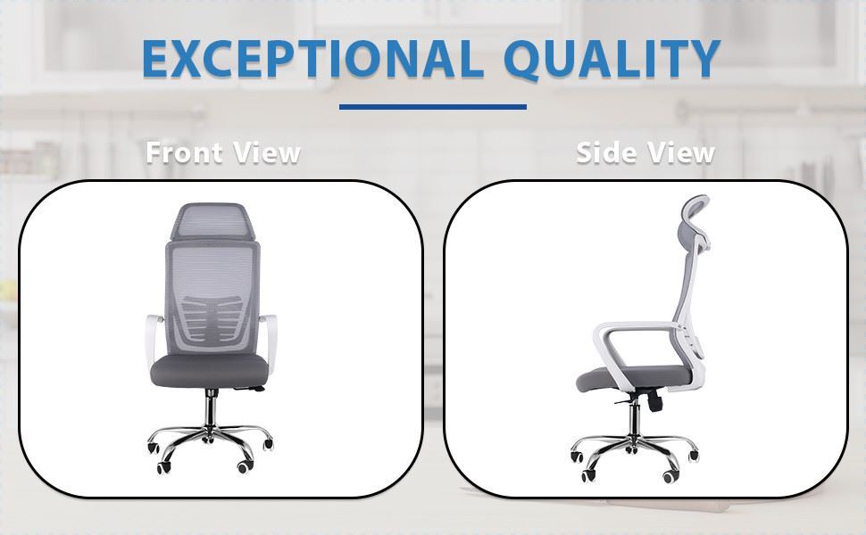 2x Ergonomic Mesh Office White Chair Lumbar Support Desk Swivel Computer Chair
