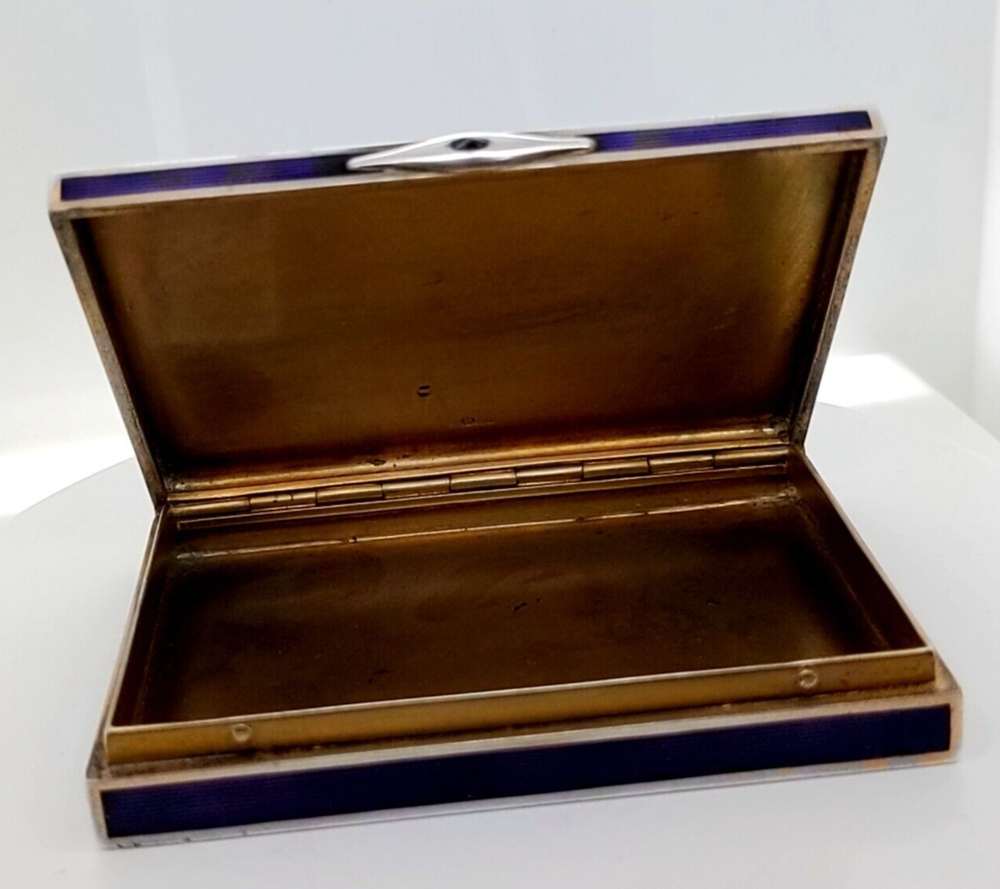 Purple Chequered Silver Cigarette Case