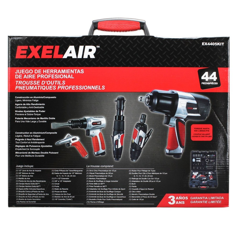 EXELAIR® 44-Piece Professional Air Tool Accessory Kit