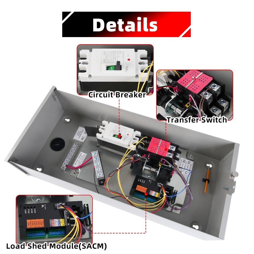 200 Amp Automatic Transfer Switch w/Power Management for Generac RXSW200A3