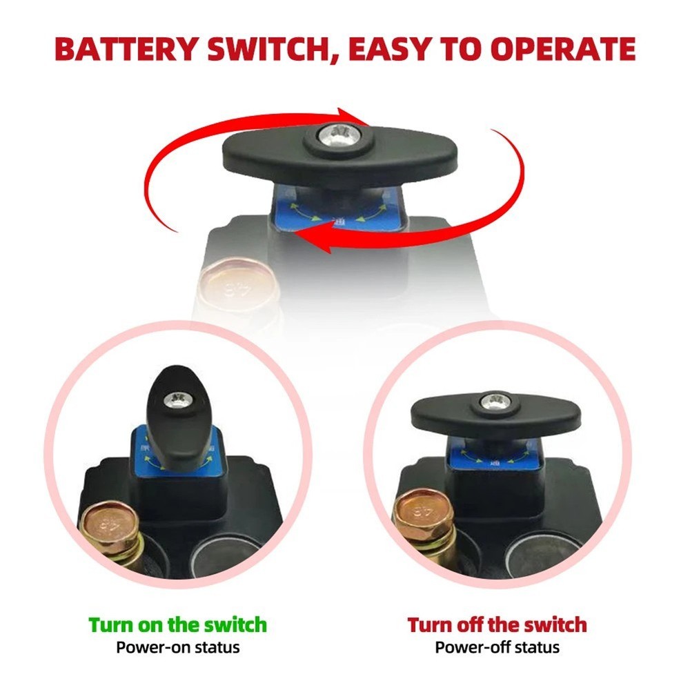 Compact Battery Disconnect Switch 12V 24V Suitable for Multiple Vehicles