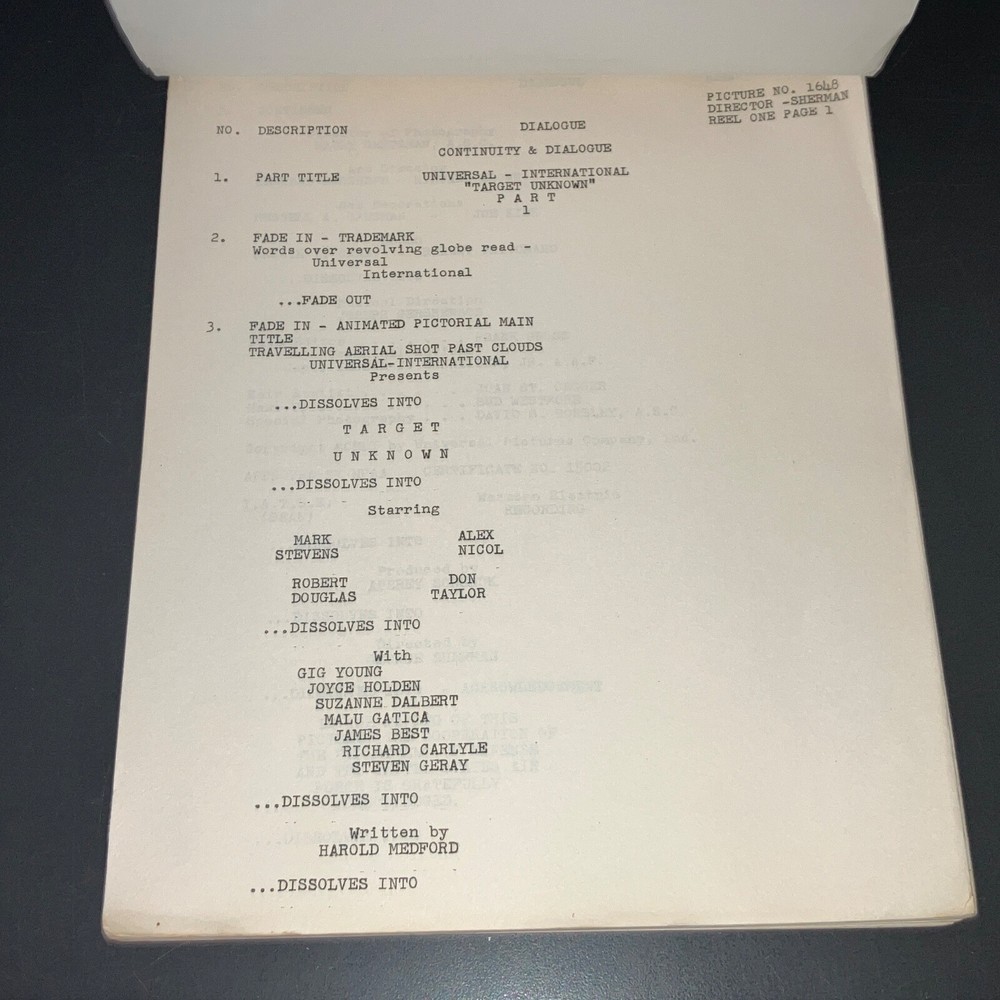 Universal Files Continuity & Dialogue Script with COA